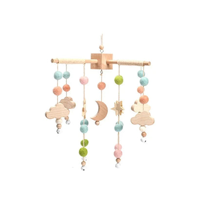 Wooden Baby Rattle Crib Mobile Holder for Newborns