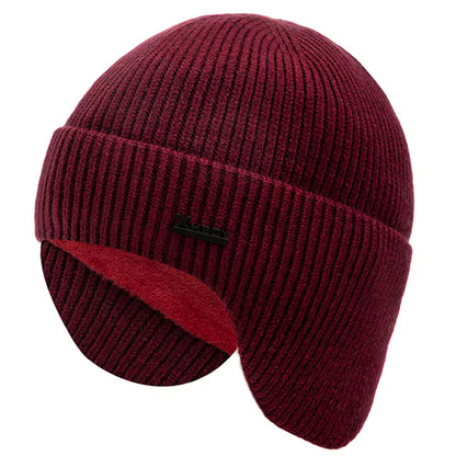 Fleece-Lined Earflap Cap – Warm Winter Outdoor Beanie