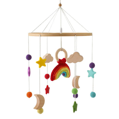 Baby Wooden Bed Bell Cartoon Rabbit Mobile
