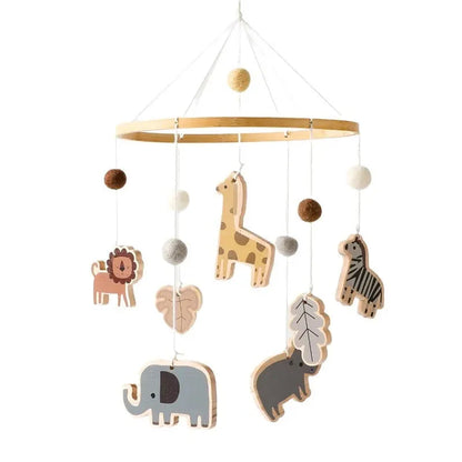 Wooden Baby Crib Mobile with Music Box Bell