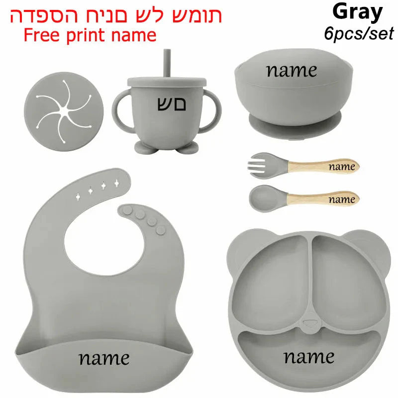 Silicone Baby Feeding Plate Set with Suction Bowl