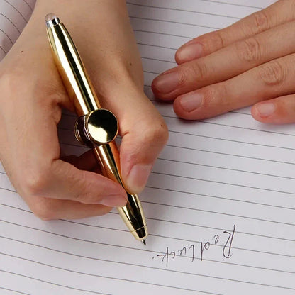 LED Gyro Spinner Pen – Multifunctional Metal Fidget Ballpoint Pen with Light | Stress Relief Spinning Pen for Writing, Focus & Gifts