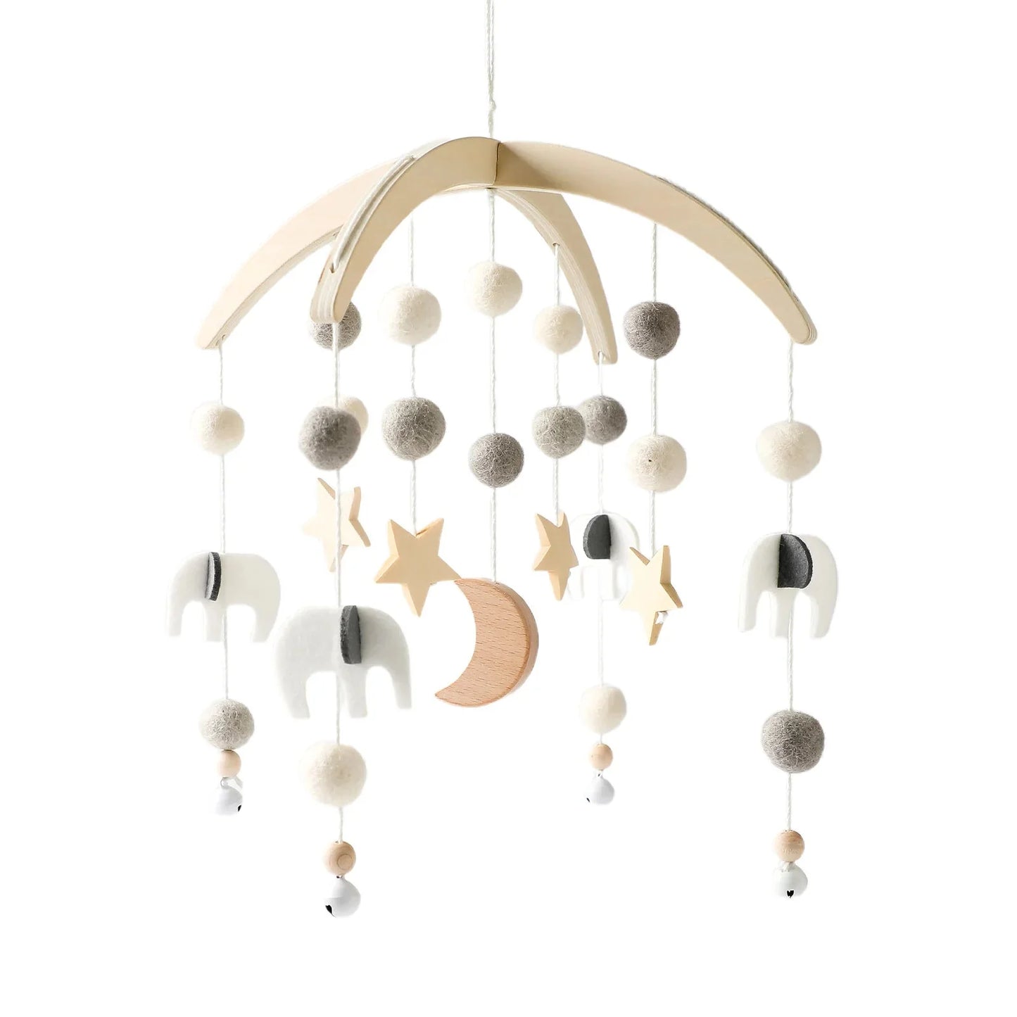 Wooden Baby Rattle Crib Mobile Holder for Newborns