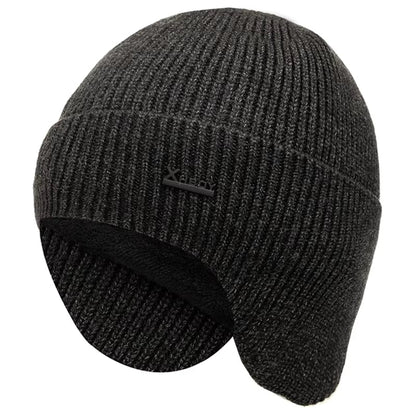 Fleece-Lined Earflap Cap – Warm Winter Outdoor Beanie