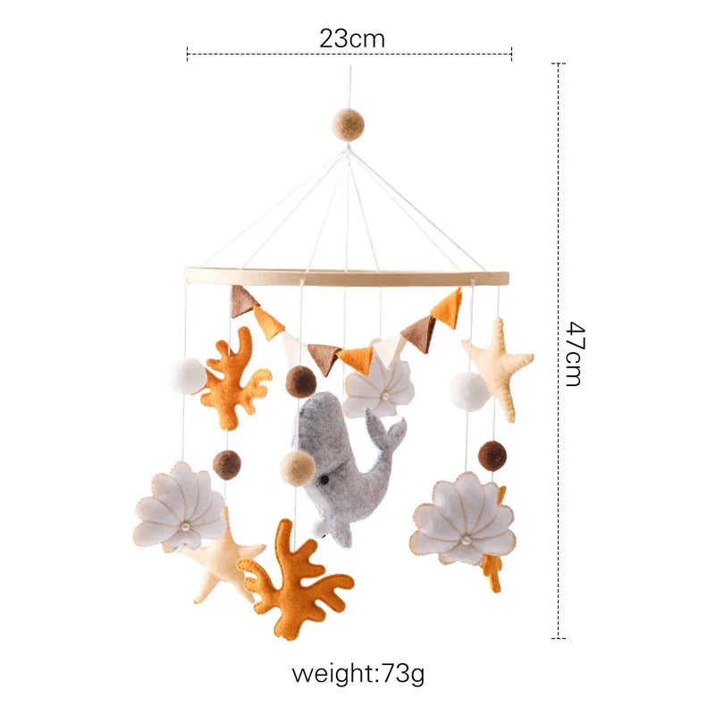 Baby Wooden Bed Bell Cartoon Rabbit Mobile