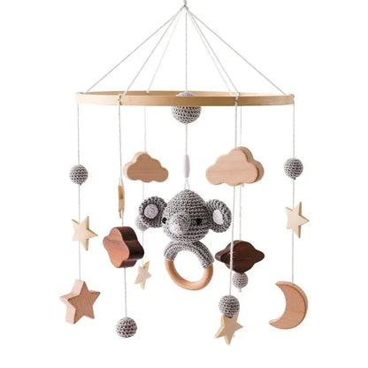 Wooden Baby Rattle Crib Mobile Holder for Newborns