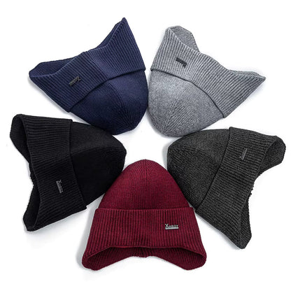 Fleece-Lined Earflap Cap – Warm Winter Outdoor Beanie