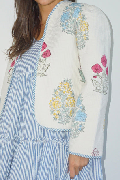 Shylah Quilted Jacket in Mixed Print Floral