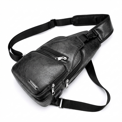 Men’s Leather Sling Bag – Secure Anti-Theft