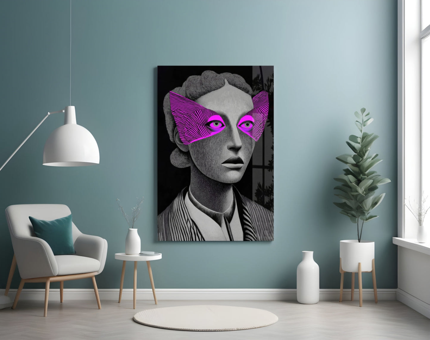 Striped Look Glass Wall Art || Designer Collection