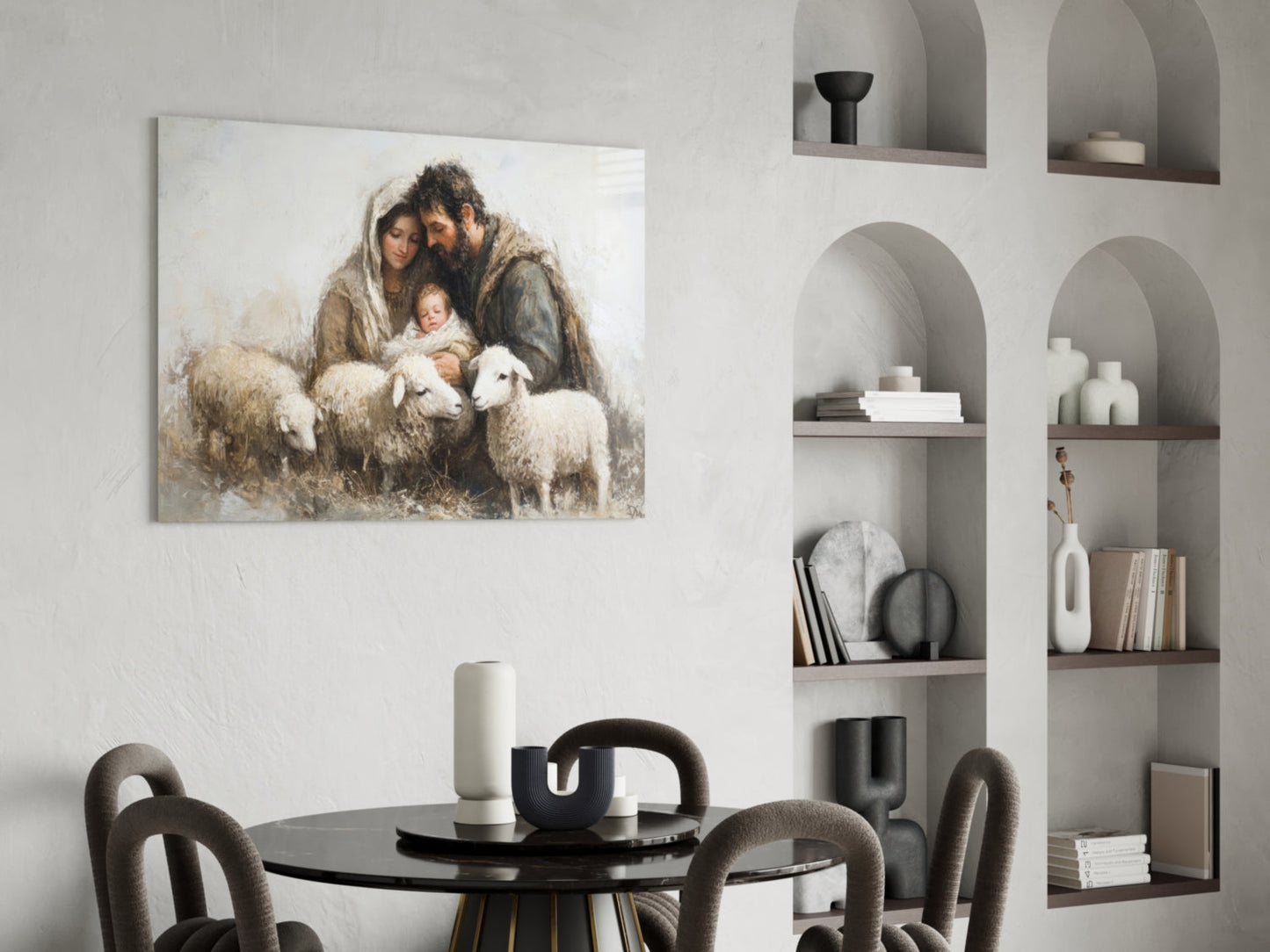 Holy Presence Glass Wall Art || Designer Collection
