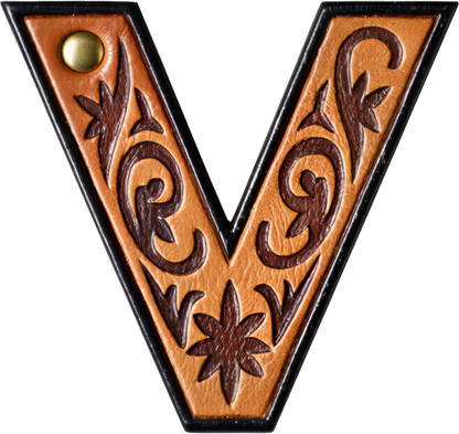 Monogrammed Initial Western Leather Look Saddle Longhorn Cowboy Cowgirl Kitchen Dish Towels Made in America