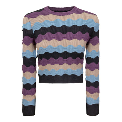 Cropped Textured Knit Top