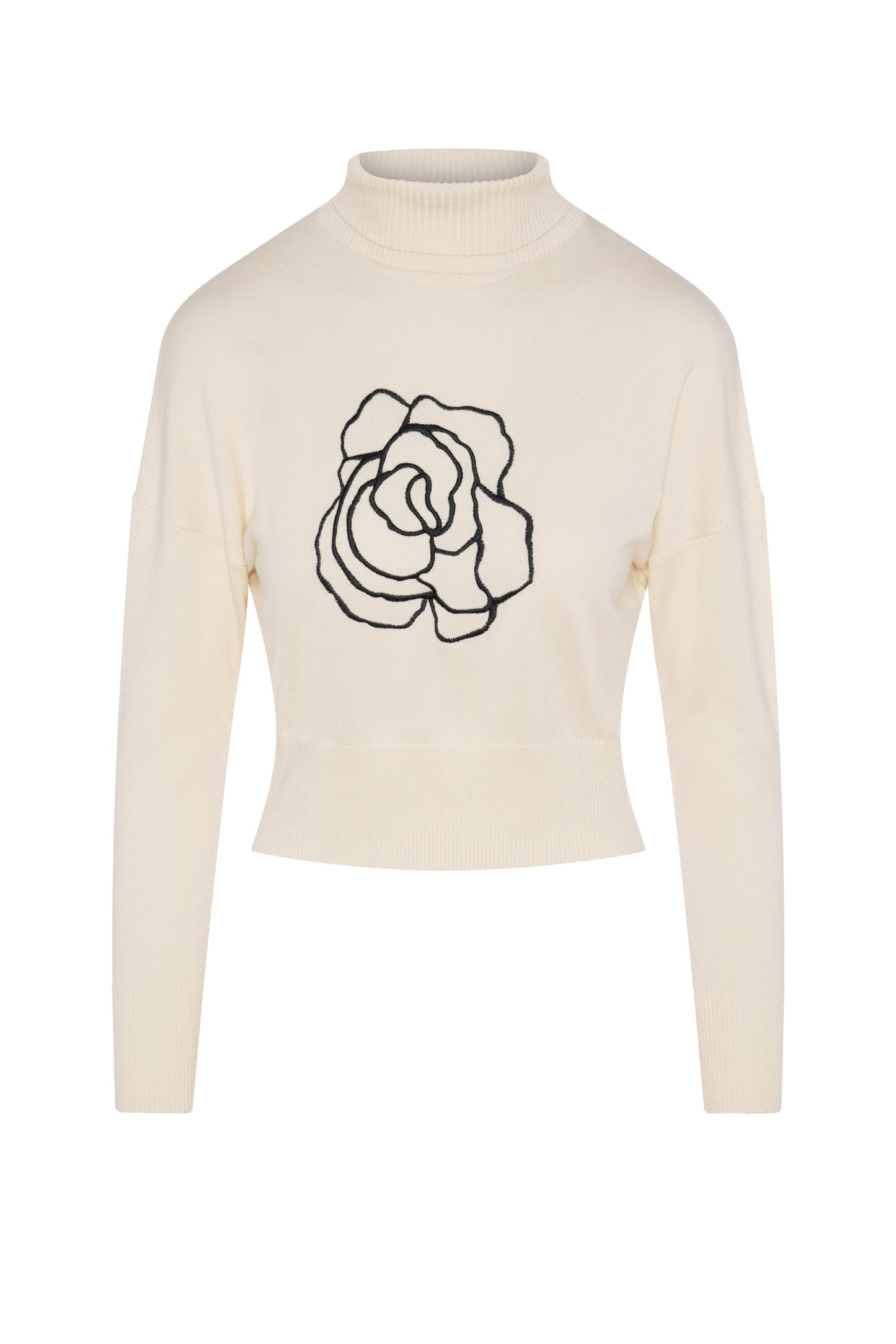Cropped Knit Turtle Neck