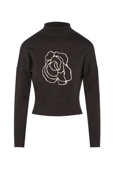 Cropped Knit Turtle Neck