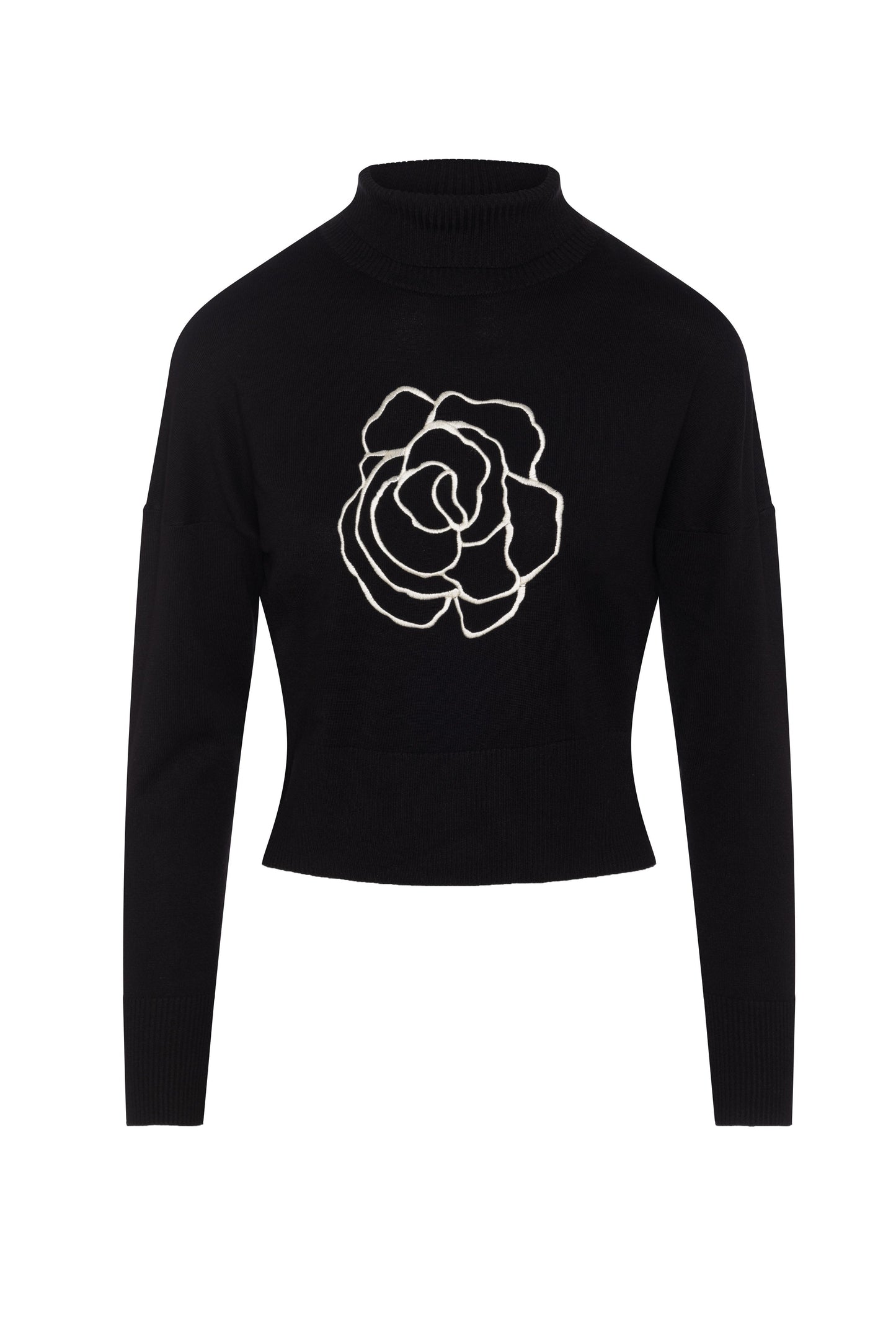Cropped Knit Turtle Neck
