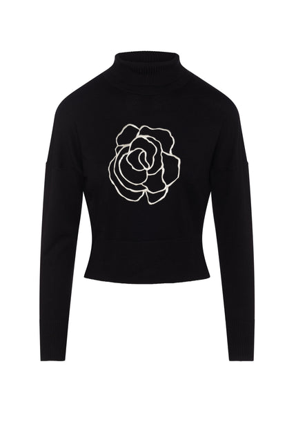 Cropped Knit Turtle Neck