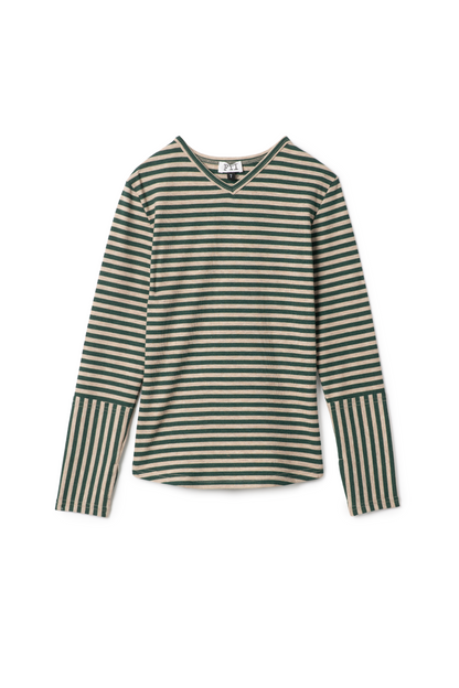 Stripped Vneck Top