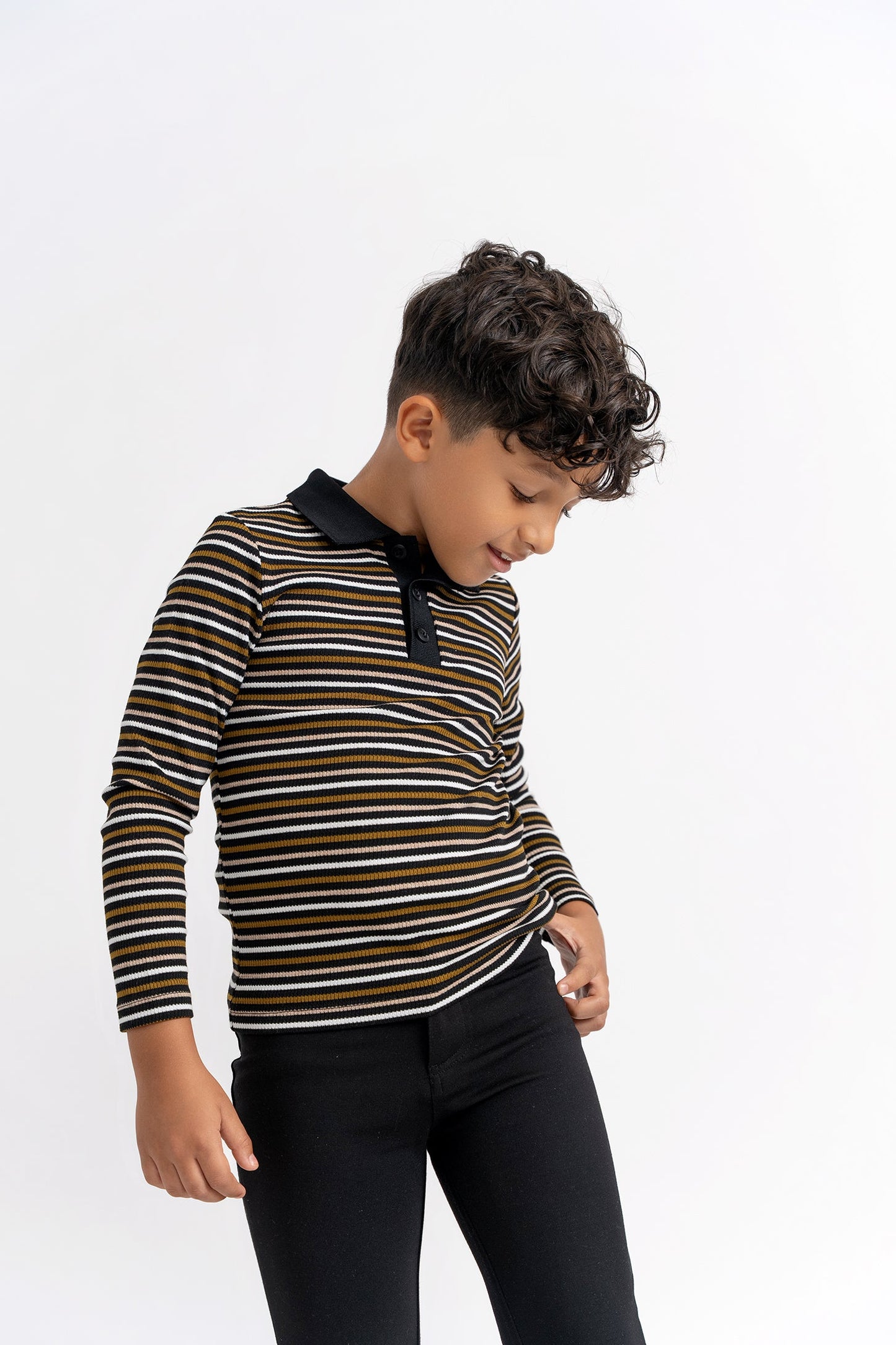 Waffle Stripped Polo
