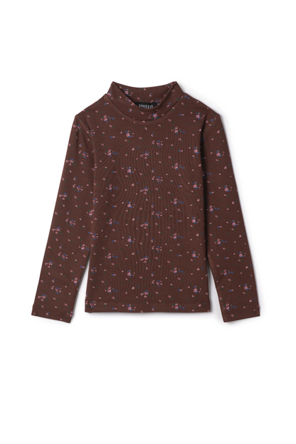 Floral Printed Mock Neck