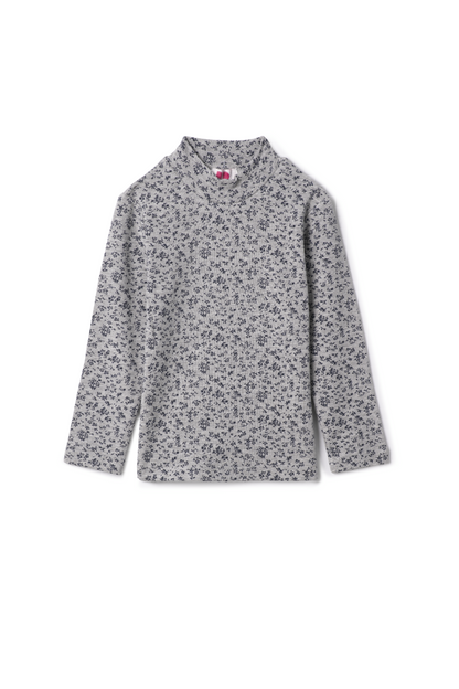 Floral Printed Mock Neck Top