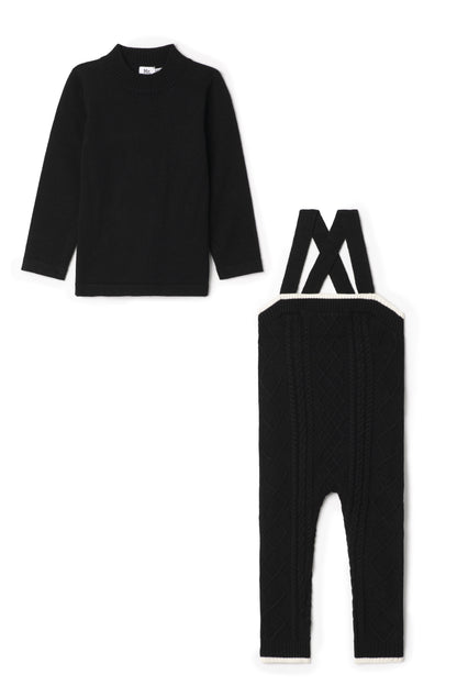 Cable Knit Overall Set