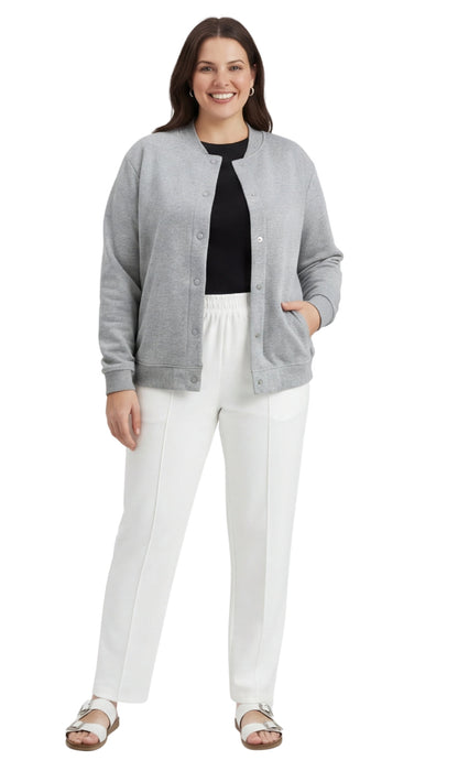 Womens Snap Up Jacket - Soft, Fleecy Lining for Three-Season Comfort