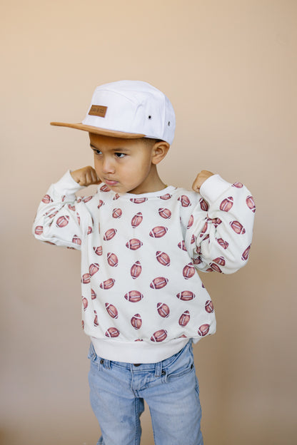 Football Print Crewneck Sweatshirt