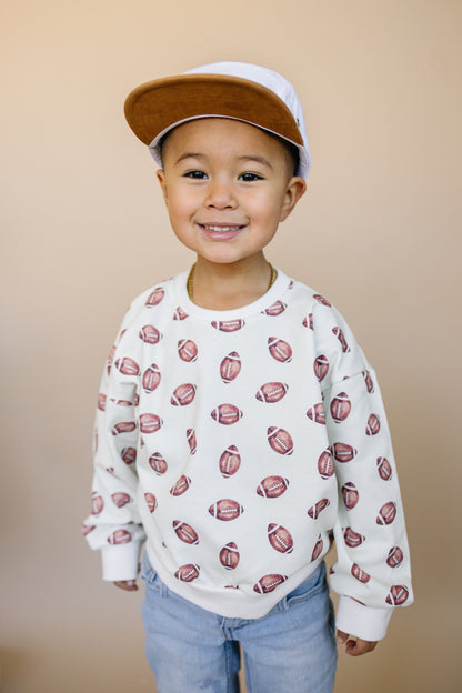 Football Print Crewneck Sweatshirt