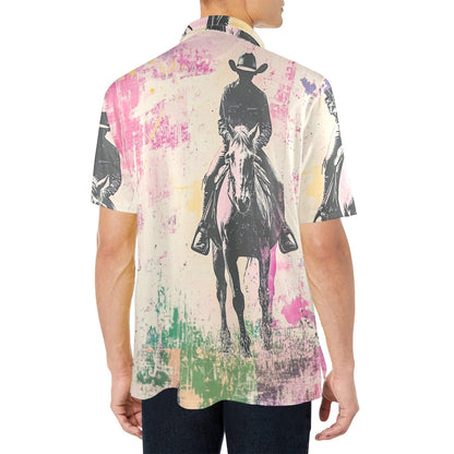 Baha Ranch Retro Pop Western Trail Ride Polo Shirt