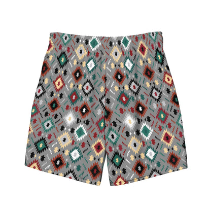 Baha Ranch Yeehaw Gray Aztec Men's Swim Trunks