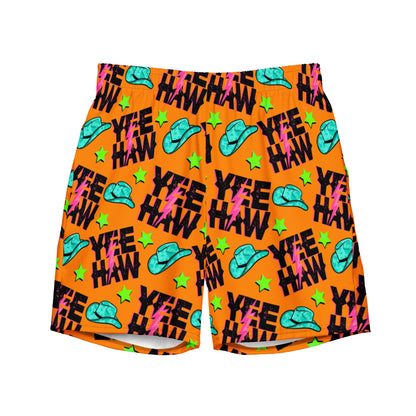 Baha Ranch Yeehaw Orange Men's Swim Trunks