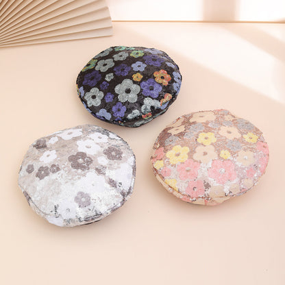 Sequin Flower Beret – Trendy Painter's Hat for Women | Outdoor & Everyday Style