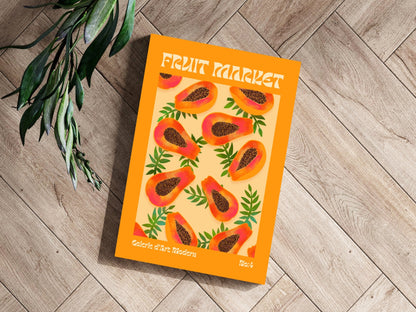 Modern Art Gallery Papayas Aluminum Print