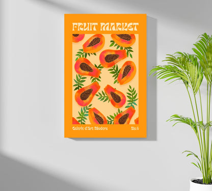 Modern Art Gallery Papayas Aluminum Print