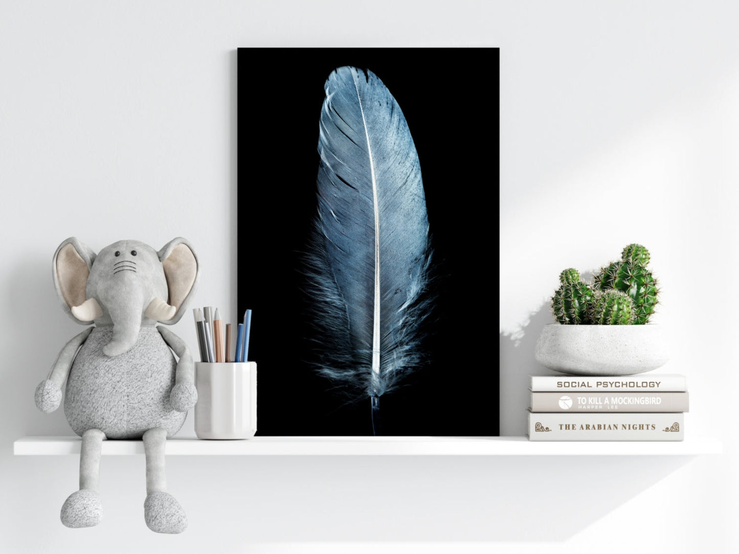 Blue Feather Aluminum Print