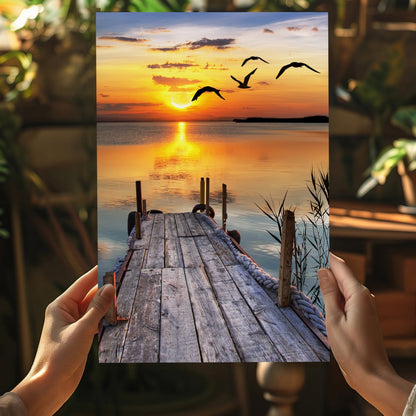 Sunset Lake View Aluminum Print