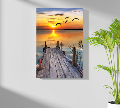 Sunset Lake View Aluminum Print