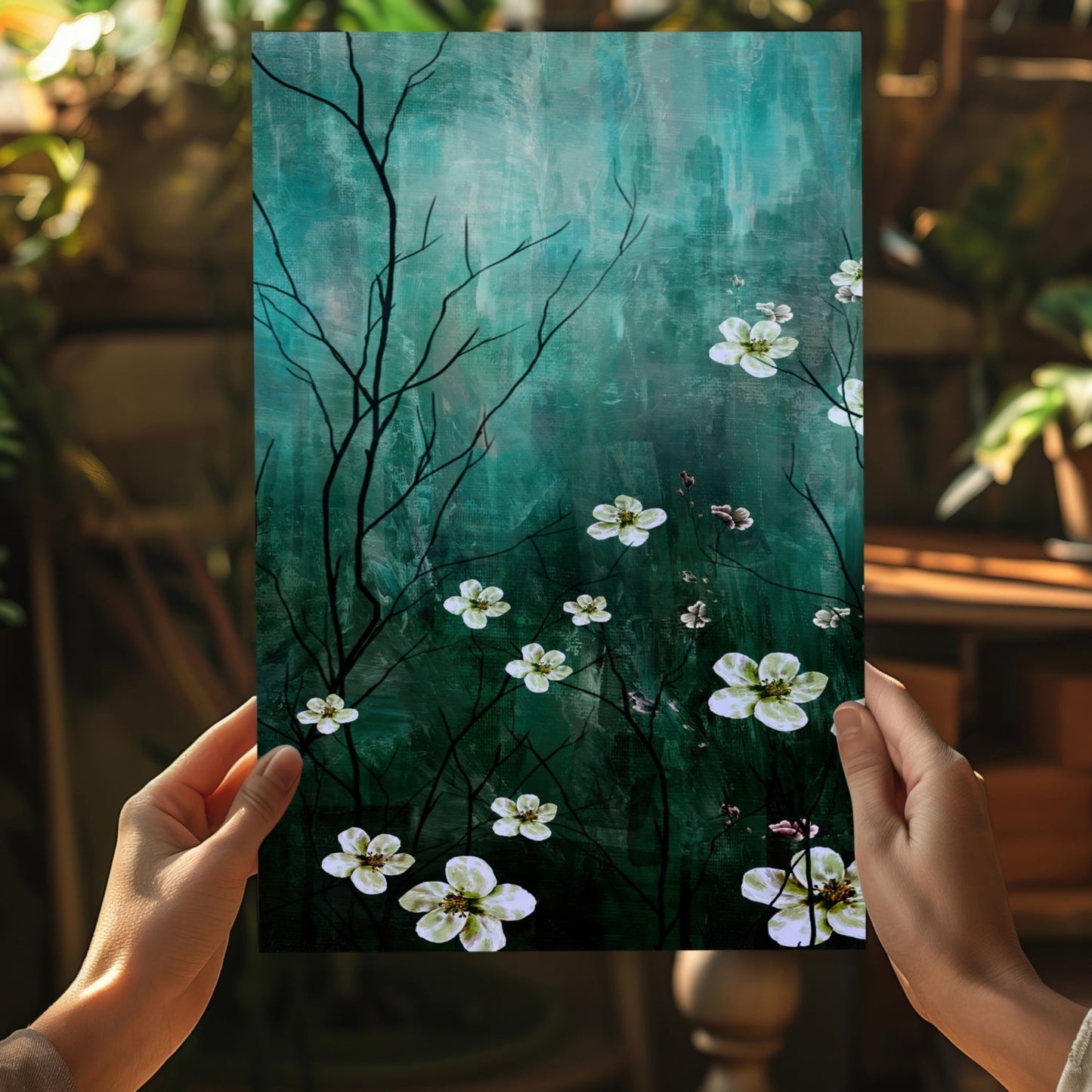 Abstract Flowers V2 Aluminum Print