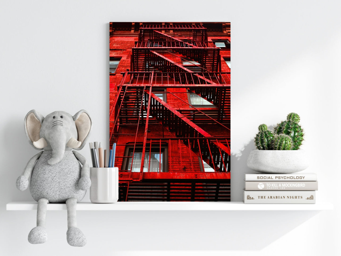 Stairs Red Aluminum Print