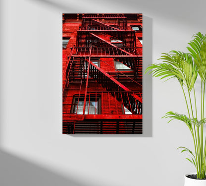 Stairs Red Aluminum Print