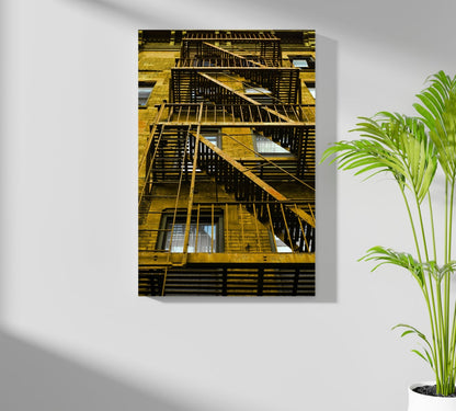Stairs Yellow Aluminum Print