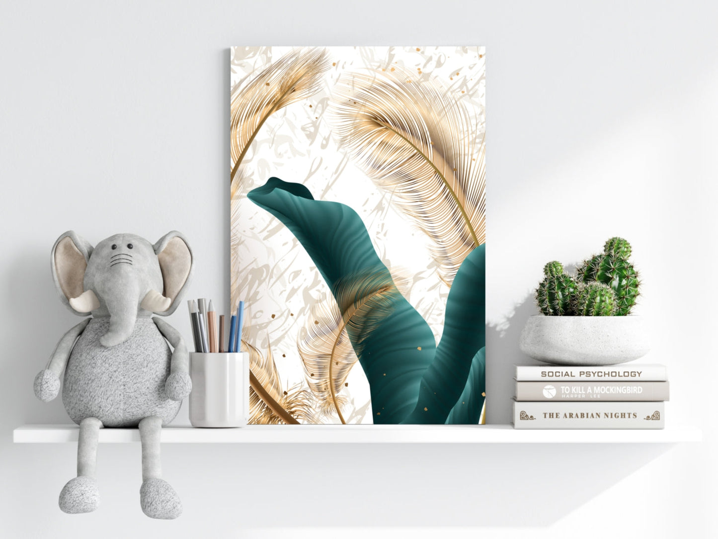 Emerald Leaves Aluminum Print