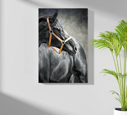 Black Horse Aluminum Print
