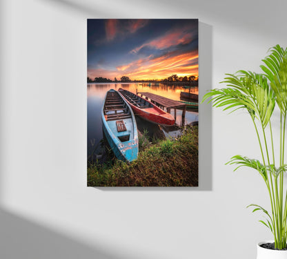 Sunset Lake View Aluminum Print