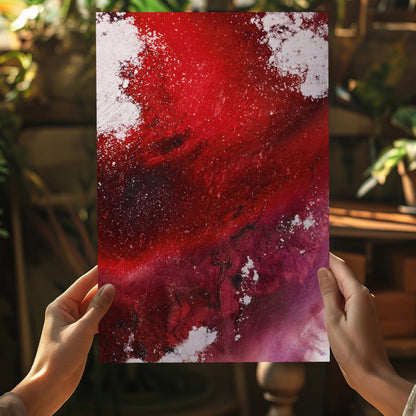 Abstract Paint Red V1 Aluminum Print