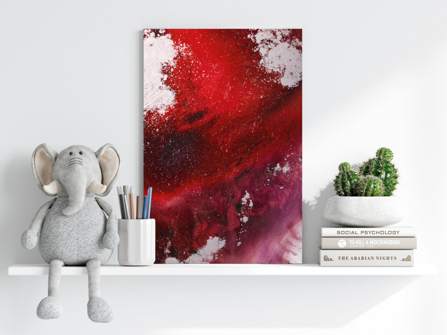 Abstract Paint Red V1 Aluminum Print