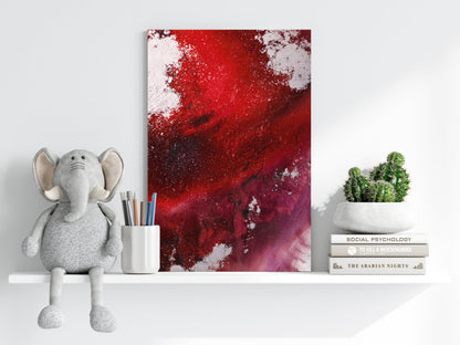Abstract Paint Red V1 Aluminum Print