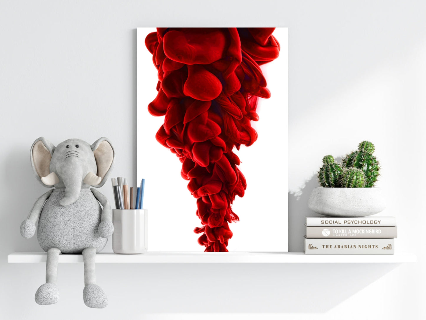 Red Smoke Aluminum Print