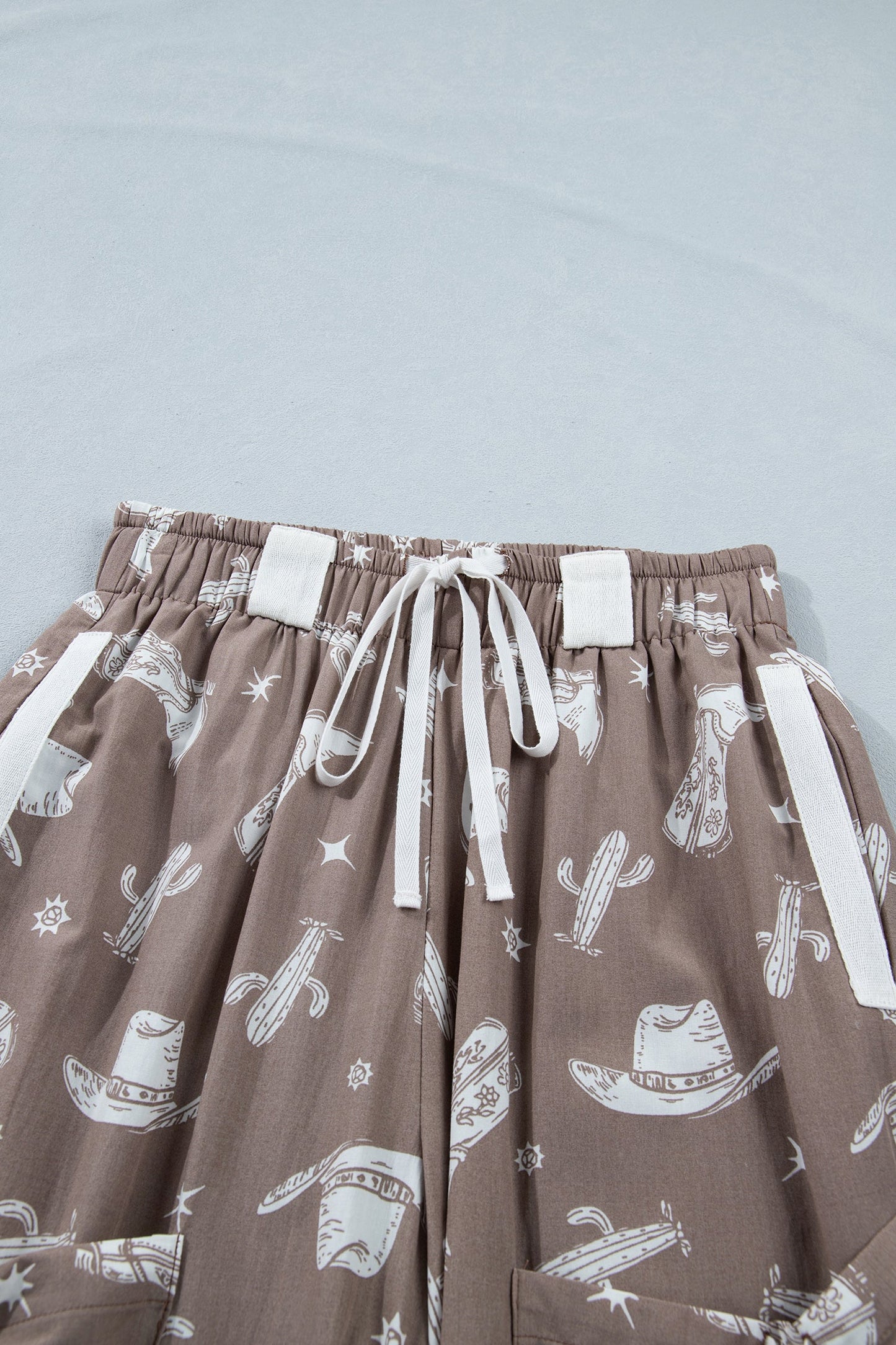 Western Cactus Cowgirl Drawstring Jogger Pants